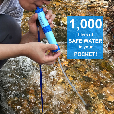 1000L Portable Water Filter Straw Replacement ABS Emergency Preparedness